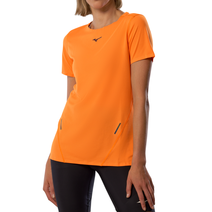 Mizuno Tech Light Dryaeroflow Short Sleeve Tee Tangelo